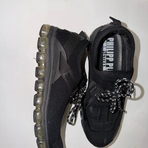 Philipp Plein Black Mesh Sneakers with Transparent Bubble Sole